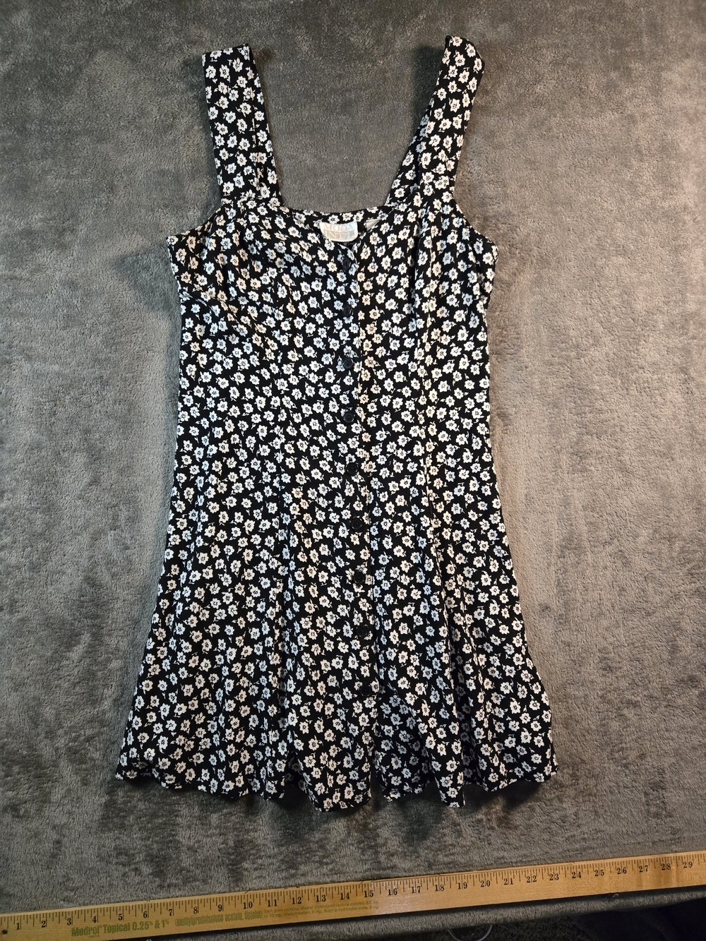 Moda International Black Sundress with White Floral Print